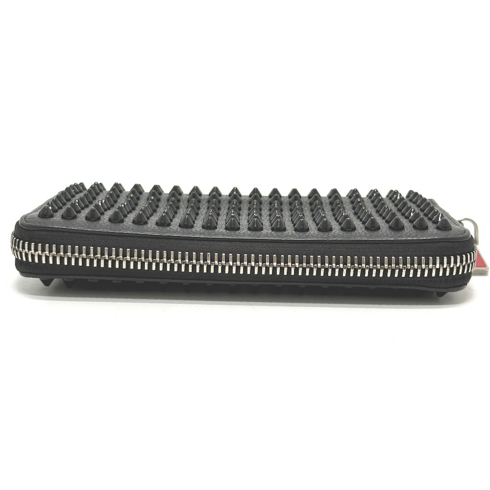 Christian Louboutin Long Wallet Purse leather black Panettone Spike studs mens Used Authentic