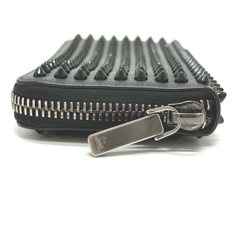Christian Louboutin Long Wallet Purse leather black Panettone Spike studs mens Used Authentic