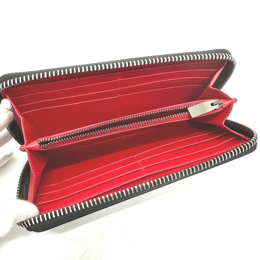 Christian Louboutin Long Wallet Purse leather black Panettone Spike studs mens Used Authentic