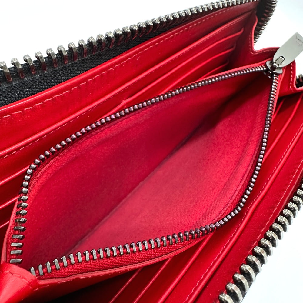 Christian Louboutin Long Wallet Purse leather black Panettone Spike studs mens Used Authentic