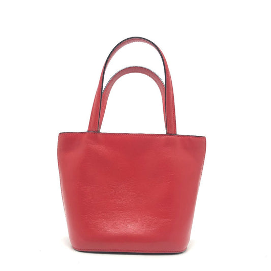 CELINE Handbag leather Red Mini tote Women Used Authentic
