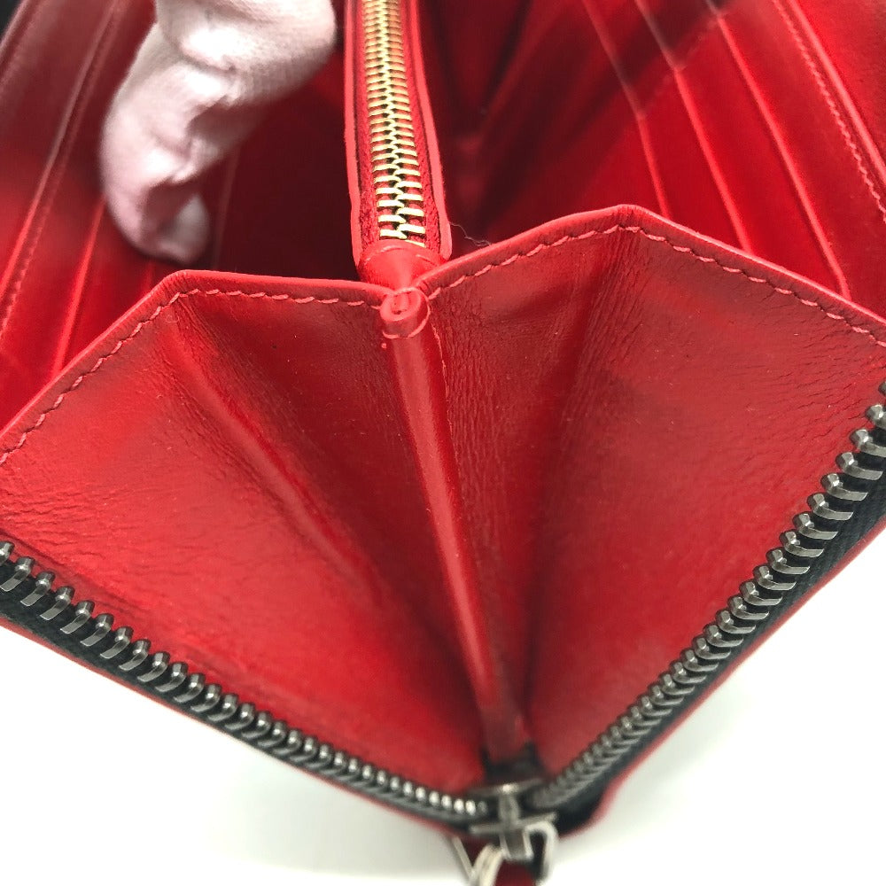 Christian Louboutin Long Wallet Purse leather black Panettone Spike studs mens Used Authentic