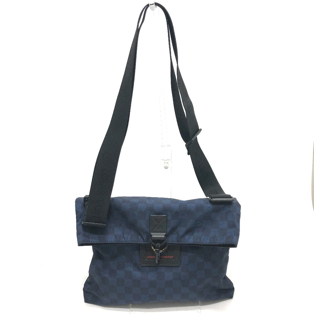 LOUIS VUITTON Shoulder Bag N41251 Nylon Navy Damier Challenge Alize Vuitton Cup mens Used Authentic