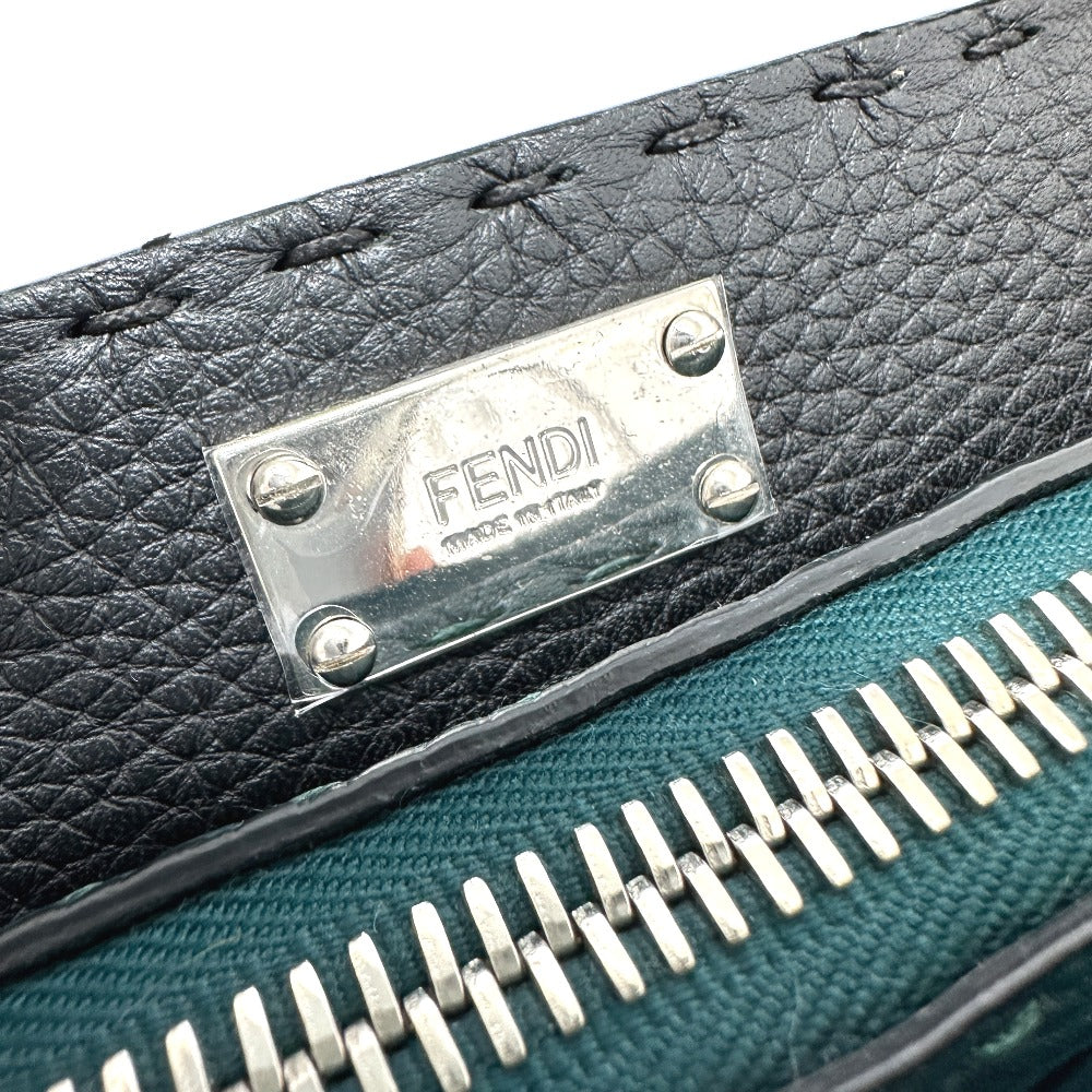 FENDI Business bag 7VA406 leather Blue type Selleria Monster Iconic Peek-a-boo fit unisex(Unisex) Used Authentic