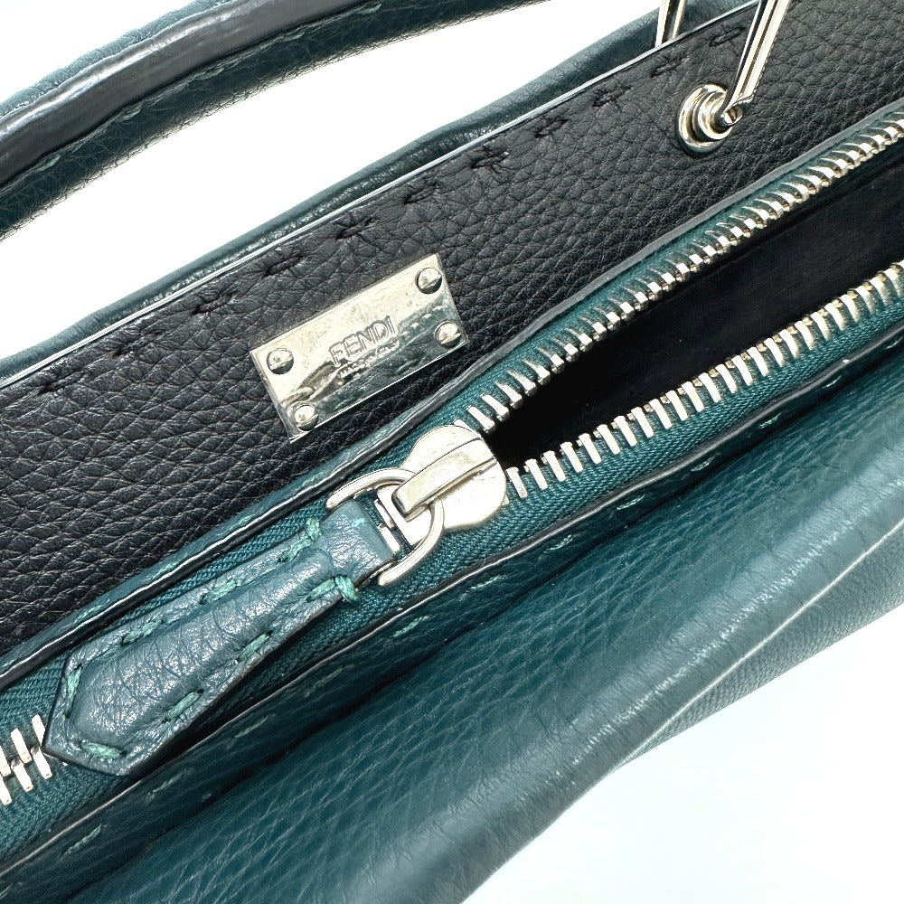 FENDI Business bag 7VA406 leather Blue type Selleria Monster Iconic Peek-a-boo fit unisex(Unisex) Used Authentic