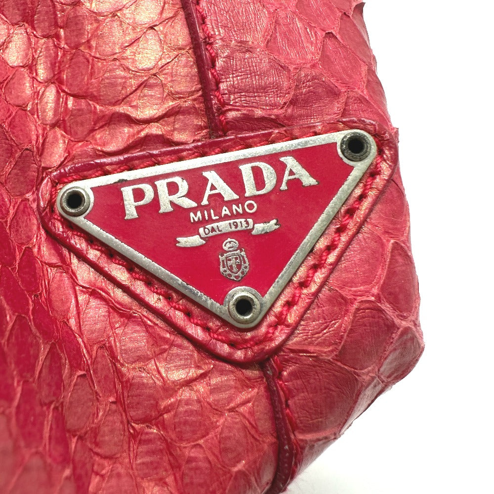 PRADA Tote Bag B8212 leather pink With logo Side logo Women Used Authentic