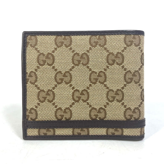 GUCCI Folded wallet 245773 GG canvas beige GG Horsebit Women Used Authentic