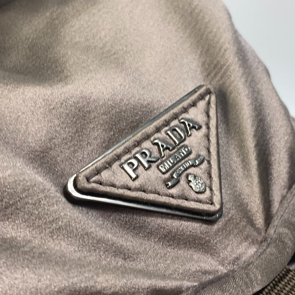 PRADA Backpack Satin Brown type With logo Triangle logo plate