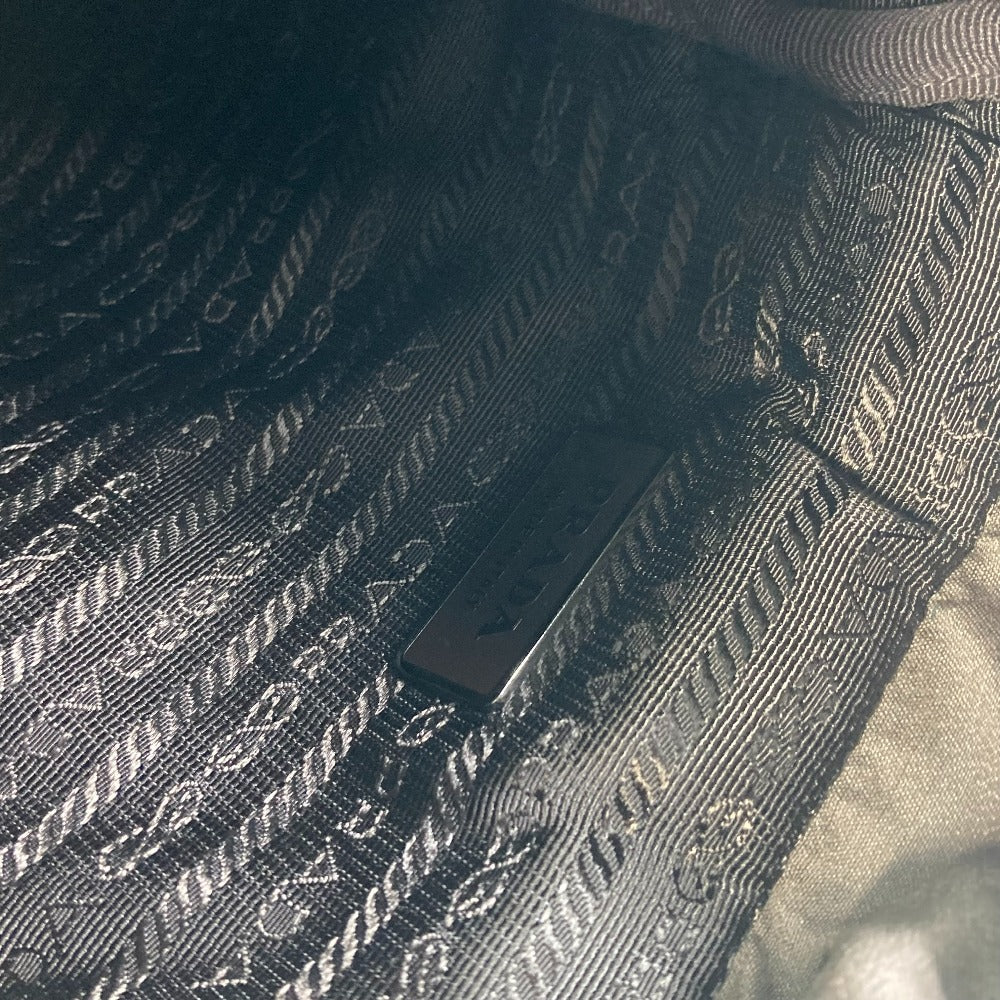 PRADA Backpack Satin Brown type With logo Triangle logo plate