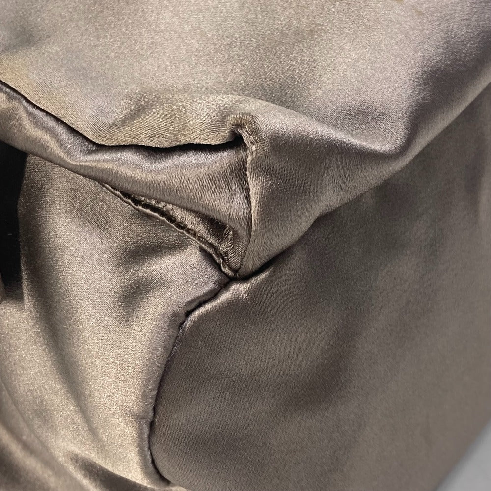 PRADA Backpack Satin Brown type With logo Triangle logo plate