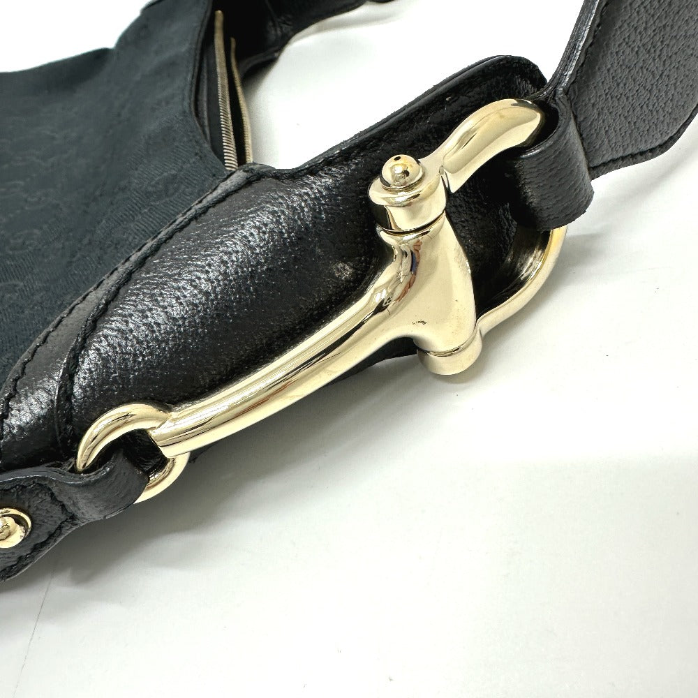 GUCCI Handbag 145826 GG canvas / leather black GG Horsebit Women Used Authentic