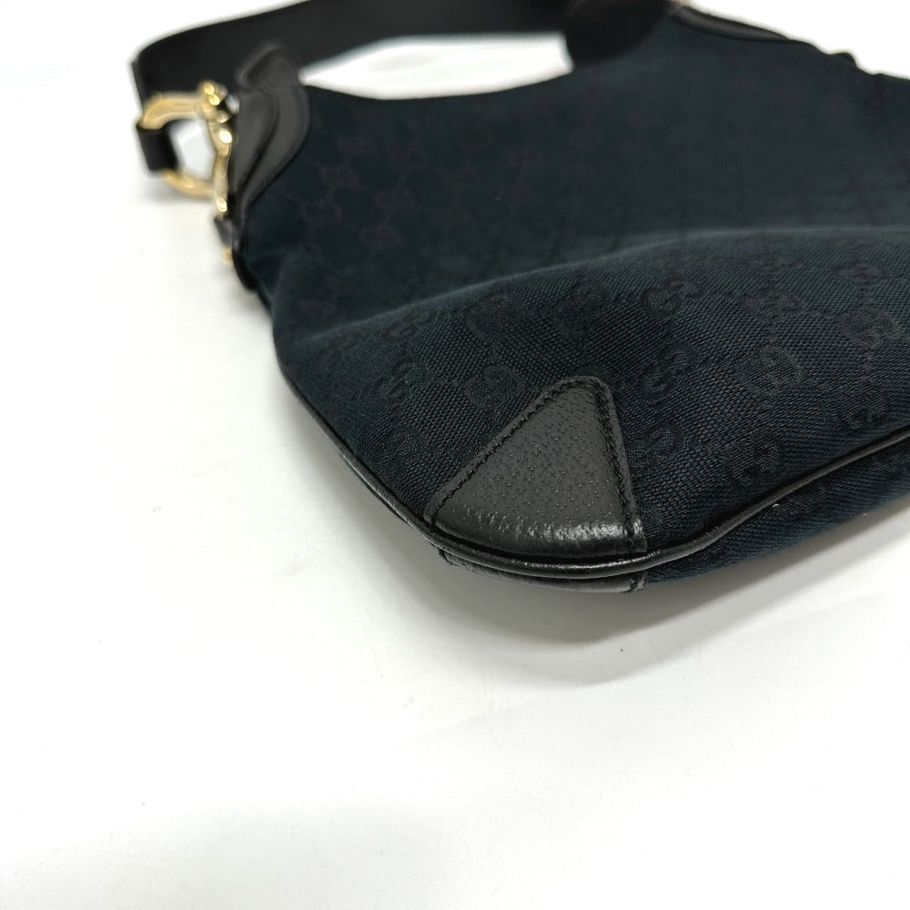 GUCCI Handbag 145826 GG canvas / leather black GG Horsebit Women Used Authentic