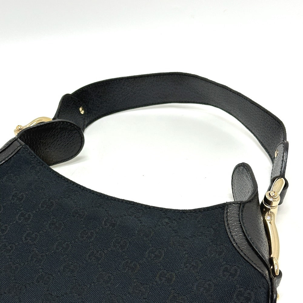 GUCCI Handbag 145826 GG canvas / leather black GG Horsebit Women Used Authentic