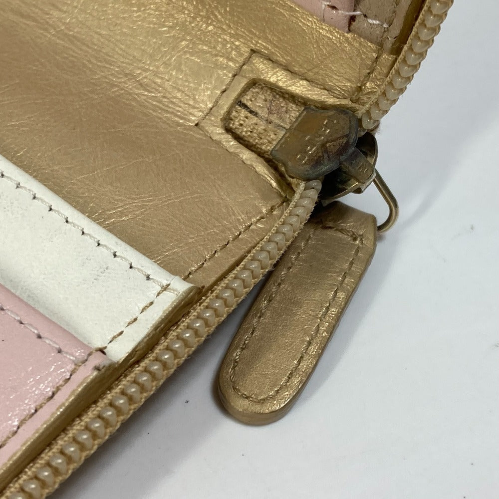 CHANEL Long Wallet Purse Calfskin gold COCO Mark CC Matrasse quilting Women Used Authentic