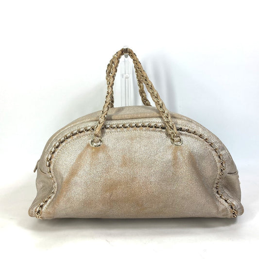 CHANEL Shoulder Bag A31405 leather Champagne Gold CC COCO Mark Mini Boston Duffel bag Luxury line Women Used Authentic