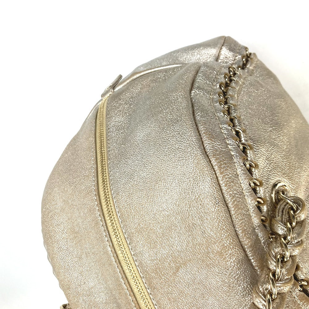 CHANEL Shoulder Bag A31405 leather Champagne Gold CC COCO Mark Mini Boston Duffel bag Luxury line Women Used Authentic
