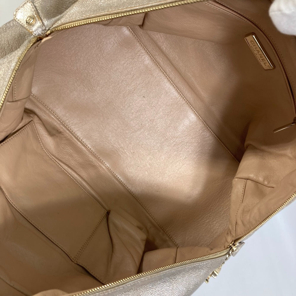 CHANEL Shoulder Bag A31405 leather Champagne Gold CC COCO Mark Mini Boston Duffel bag Luxury line Women Used Authentic