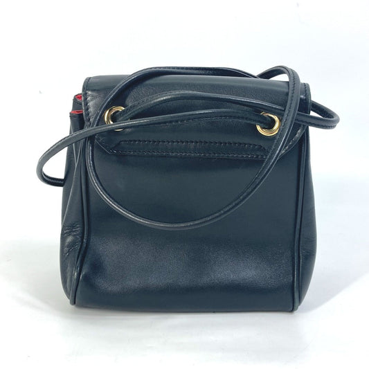 Dior Shoulder Bag leather black pochette bag purse Women Used Authentic