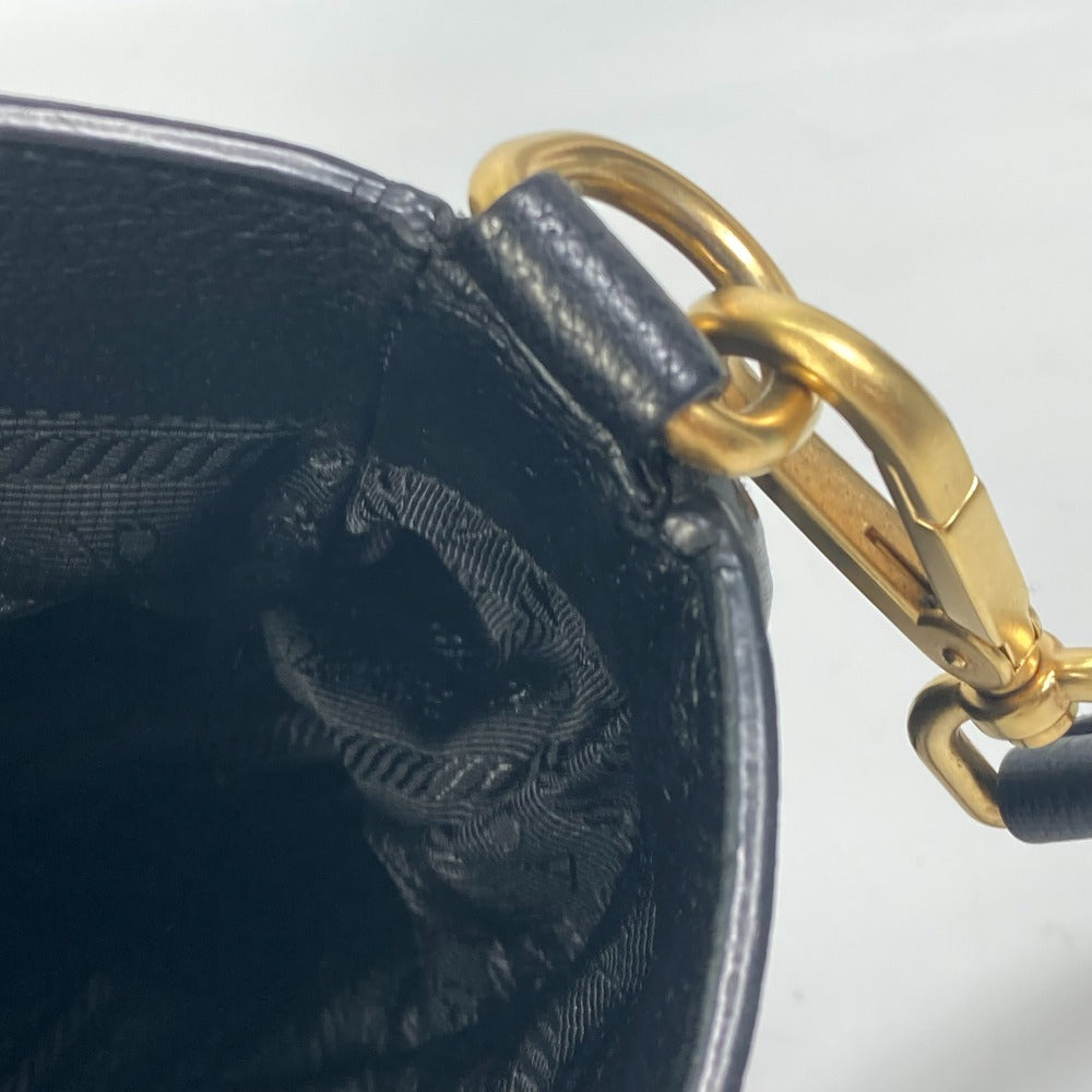 PRADA Tote Bag Nylon / leather black Handbag Shoulder Bag Triangle logo plate Women Used Authentic