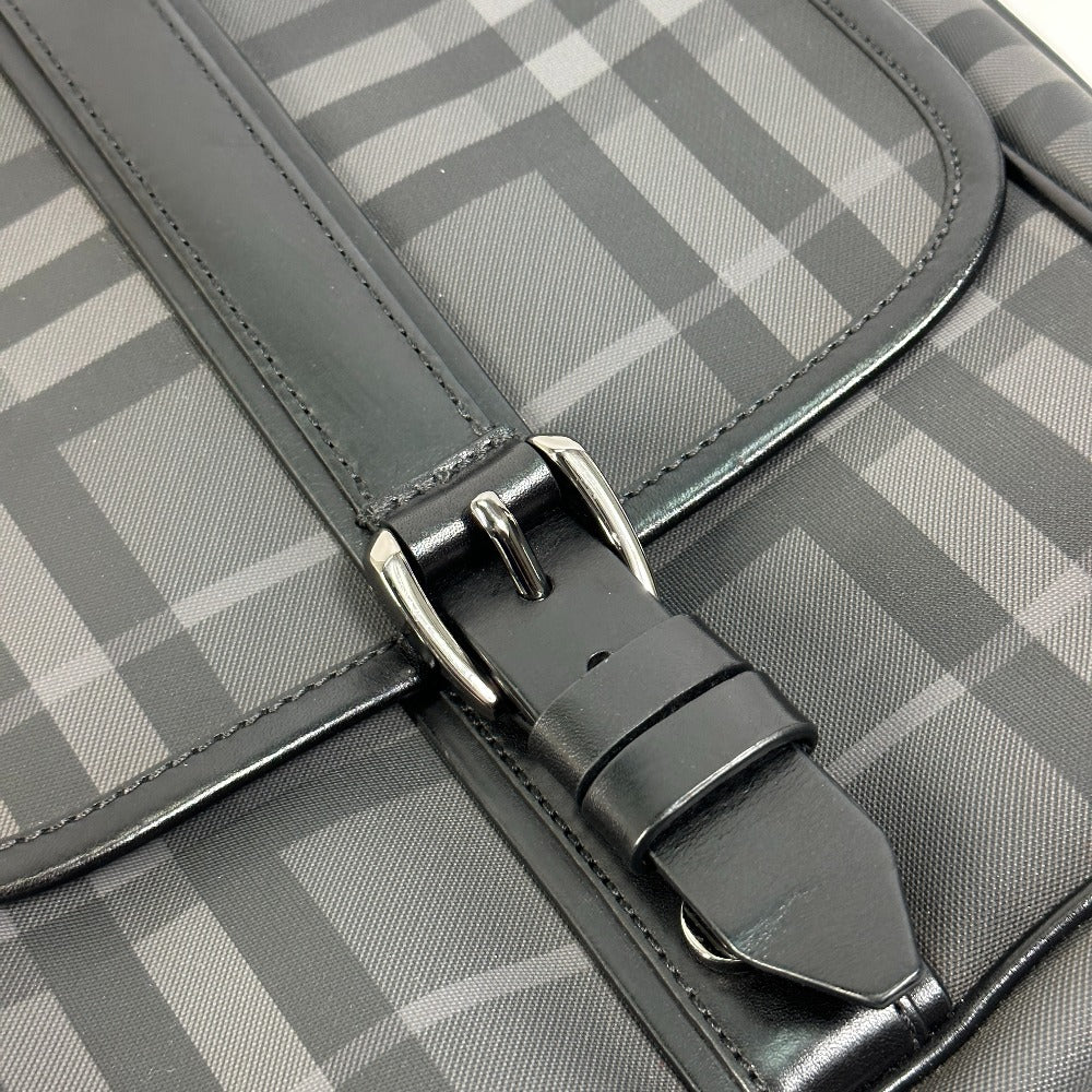 BURBERRY Shoulder Bag PVC / Leather gray check Messenger mens Used Authentic