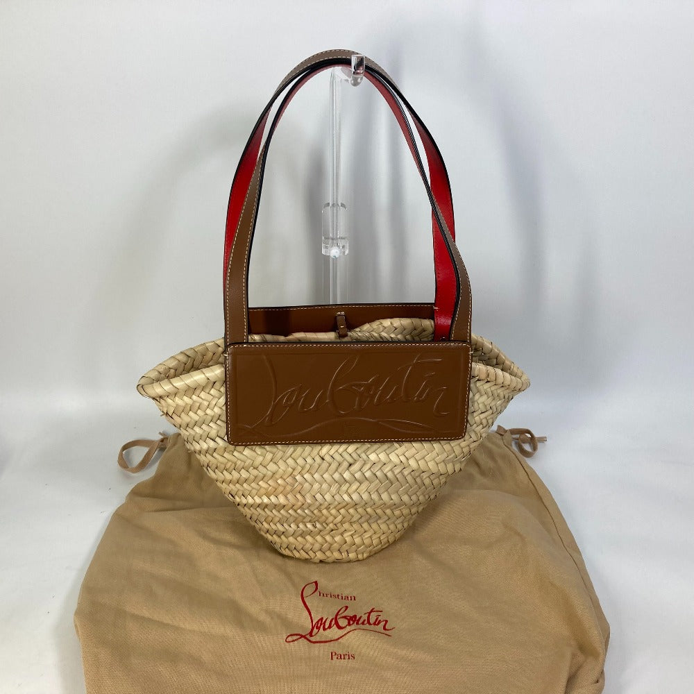 Christian Louboutin Handbag 1215226 Raffia leather beige basket bag basket bag basket