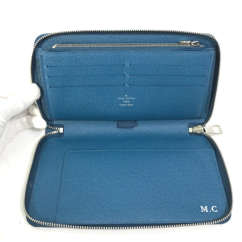 LOUIS VUITTON Long Wallet Purse M60619 Epi Leather Navy Epi Zippy Organizer mens Used Authentic