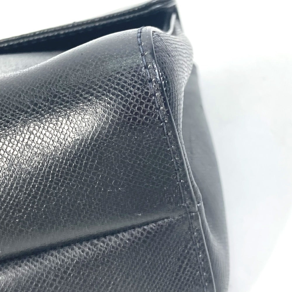 PRADA Clutch bag saffiano leather black Triangle logo plate Women Used Authentic