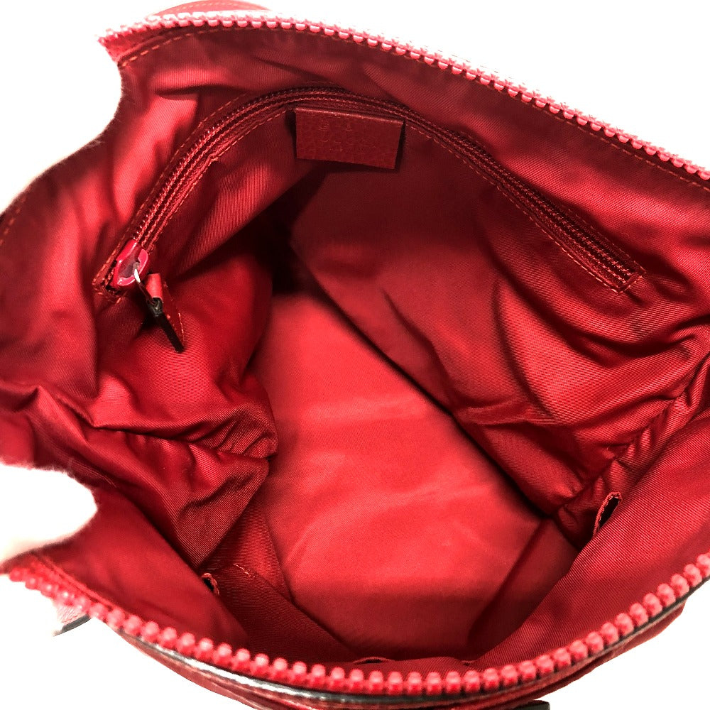 GUCCI Shoulder Bag 510342 Nylon / leather Red GG Women Used Authentic