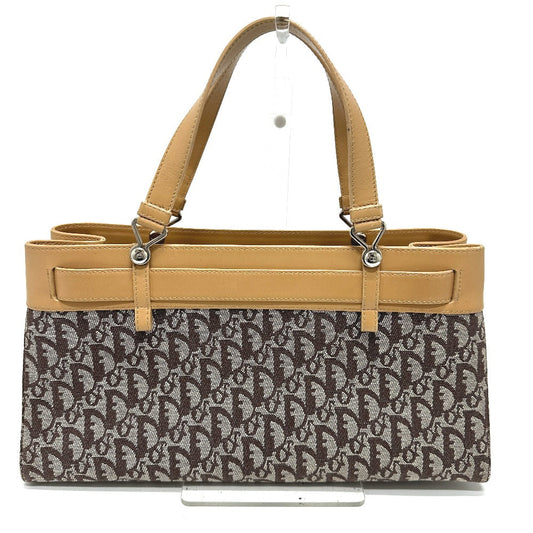 Dior Handbag Canvas / leather Brown Trotter denim motif Women Used Authentic