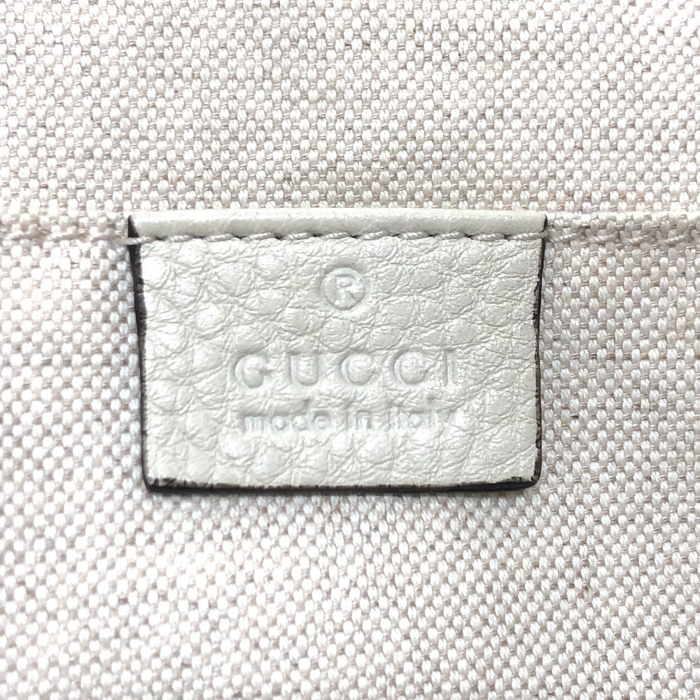GUCCI Backpack 370833 leather White type Bamboo Backpack Women Used Authentic
