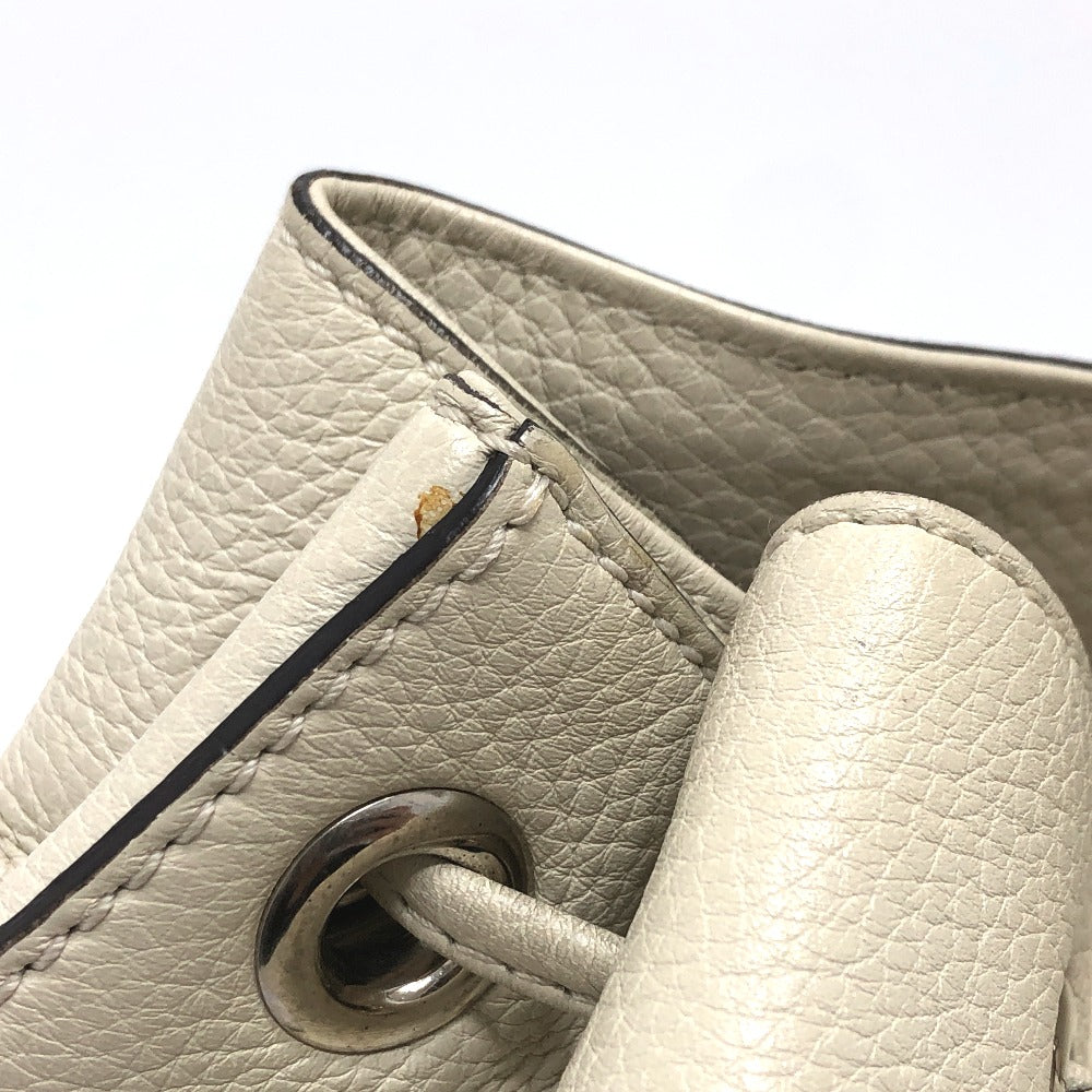 GUCCI Backpack 370833 leather White type Bamboo Backpack Women Used Authentic