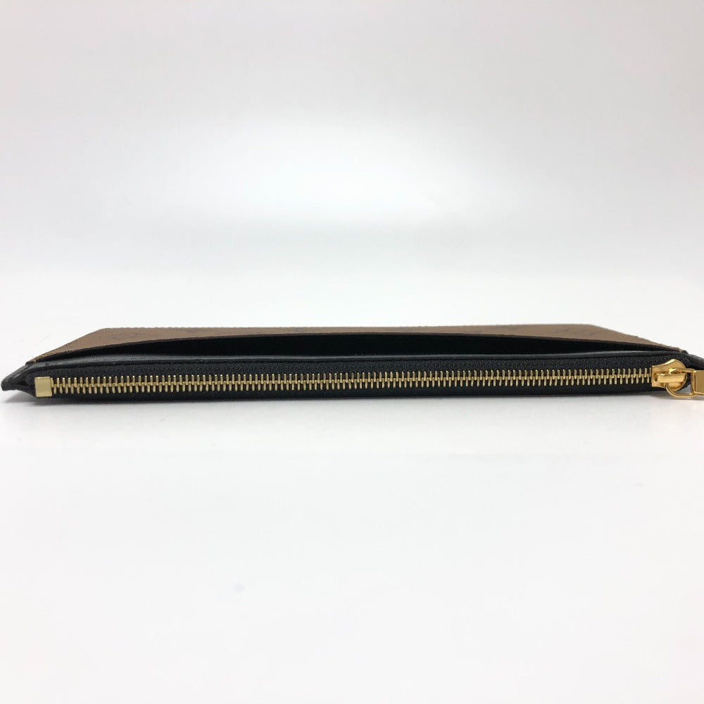 LOUIS VUITTON Pouch M80390 Monogram reverse canvas Brown Card Wallet Monogram reverse Slim perspective Women Used Authentic