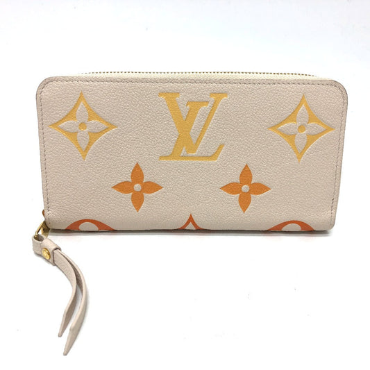 LOUIS VUITTON Long Wallet Purse M80402 Monogram Ann Platt Leather beige Monogram Ann Platt Zippy wallet Women Used Authentic