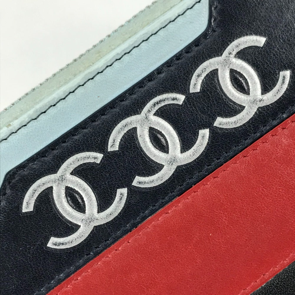 CHANEL Long Wallet Purse leather black airline triple coco Long wallet Women Used Authentic