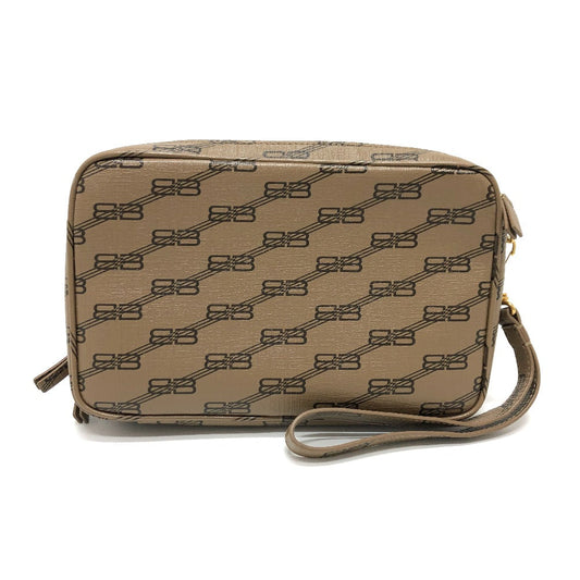 BALENCIAGA Clutch bag 644432 leather Brown logo Every day Women Used Authentic