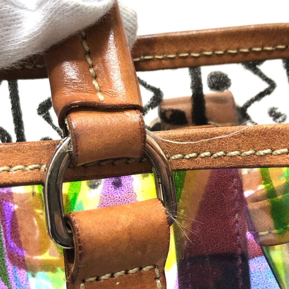 PRADA Tote Bag BR2515 Plastics/Leather multicolor Venetian print Women Used Authentic