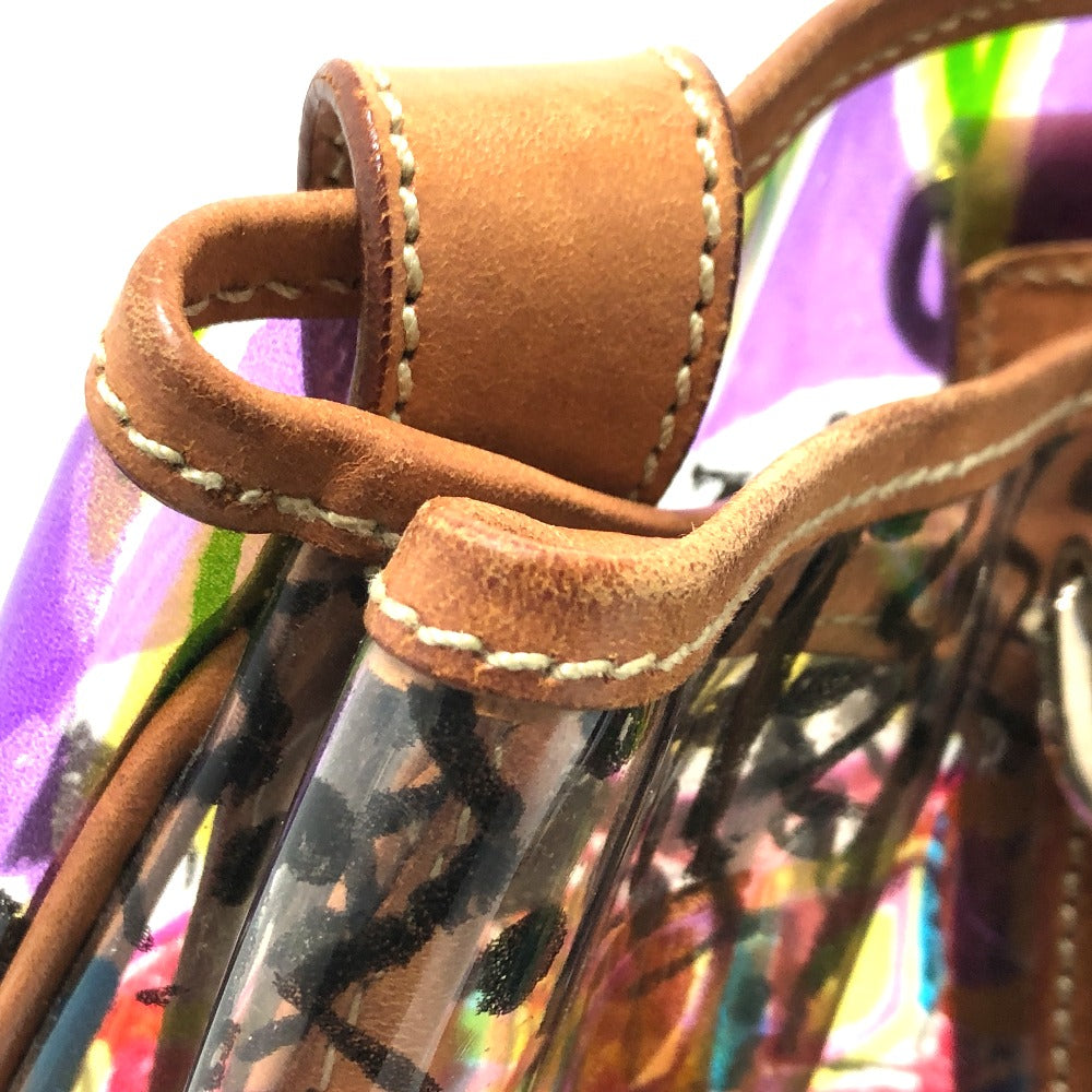 PRADA Tote Bag BR2515 Plastics/Leather multicolor Venetian print Women Used Authentic