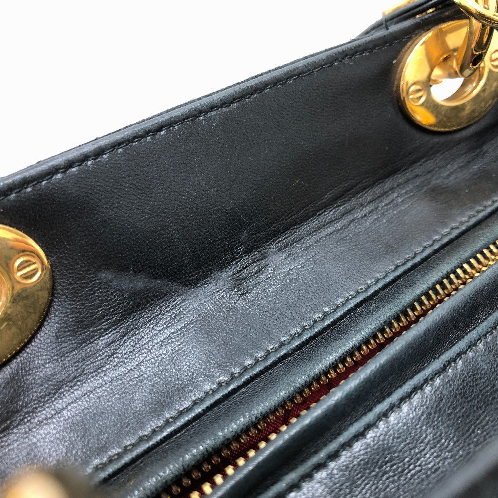 Dior Handbag Leather / suede black Lady Dior LADY DIOR Women Used Authentic