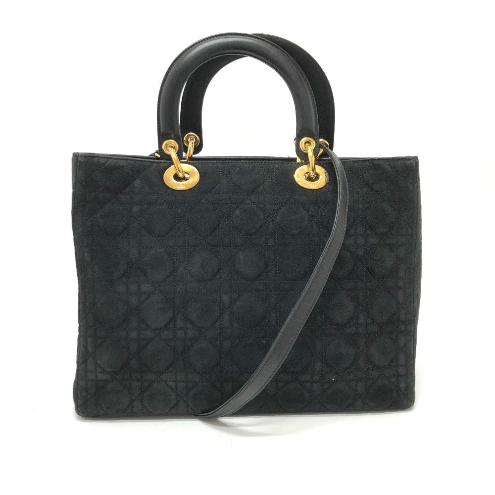 Dior Handbag Leather / suede black Lady Dior LADY DIOR Women Used Authentic