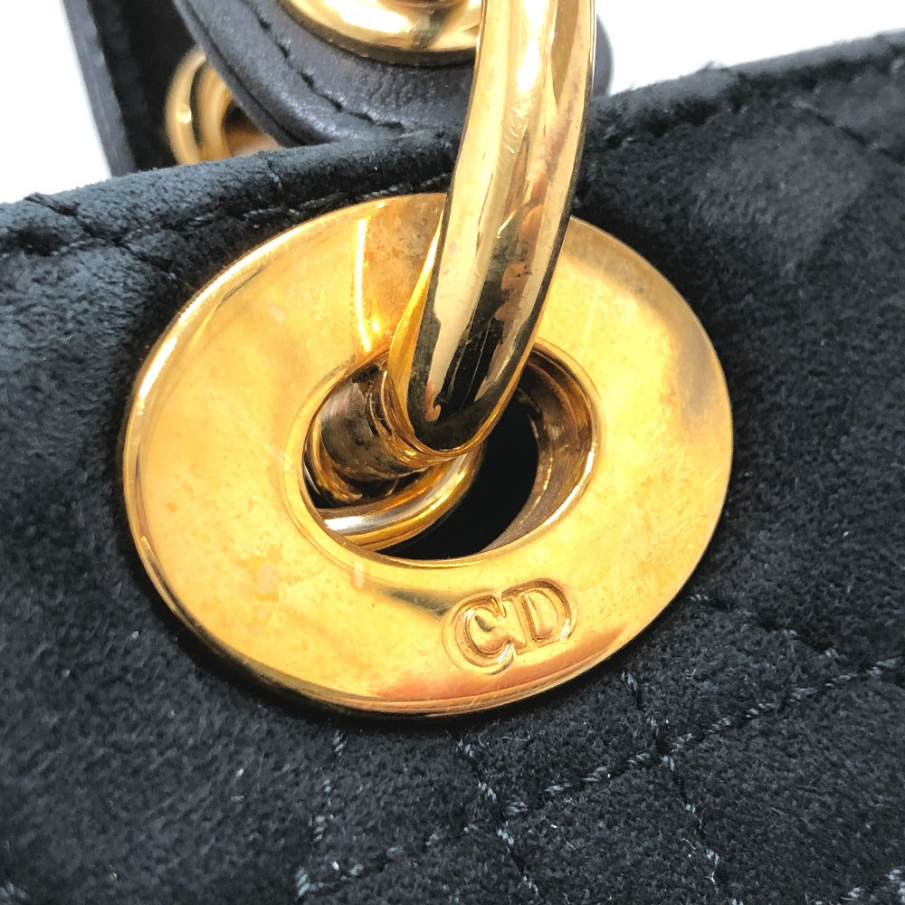 Dior Handbag Leather / suede black Lady Dior LADY DIOR Women Used Authentic