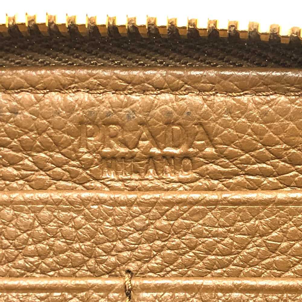 PRADA Long Wallet Purse 1M0506 leather Brown logo Women Used Authentic
