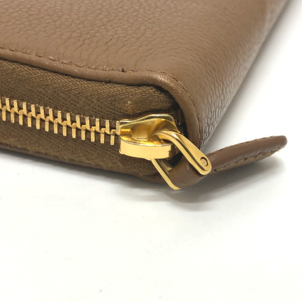 PRADA Long Wallet Purse 1M0506 leather Brown logo Women Used Authentic
