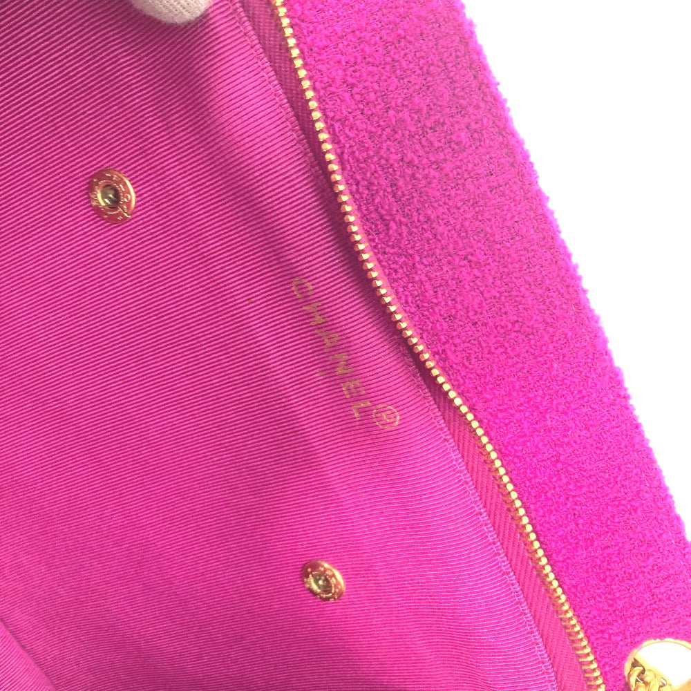 CHANEL Shoulder Bag cotton pink vintage quilting Women Used Authentic