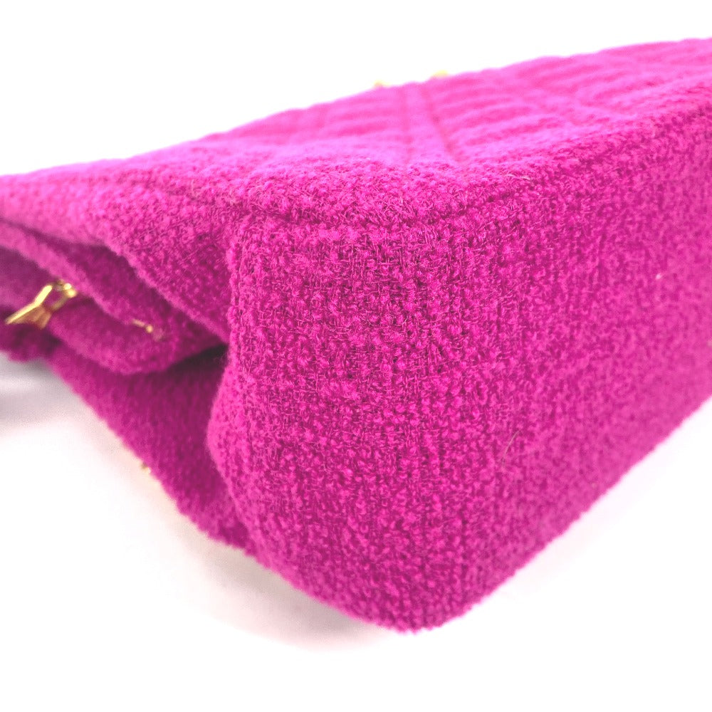 CHANEL Shoulder Bag cotton pink vintage quilting Women Used Authentic