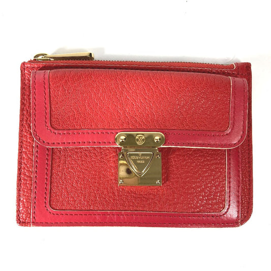 LOUIS VUITTON Coin case M91938 Suhari leather Red Suhari Unseparable PM Women Used Authentic
