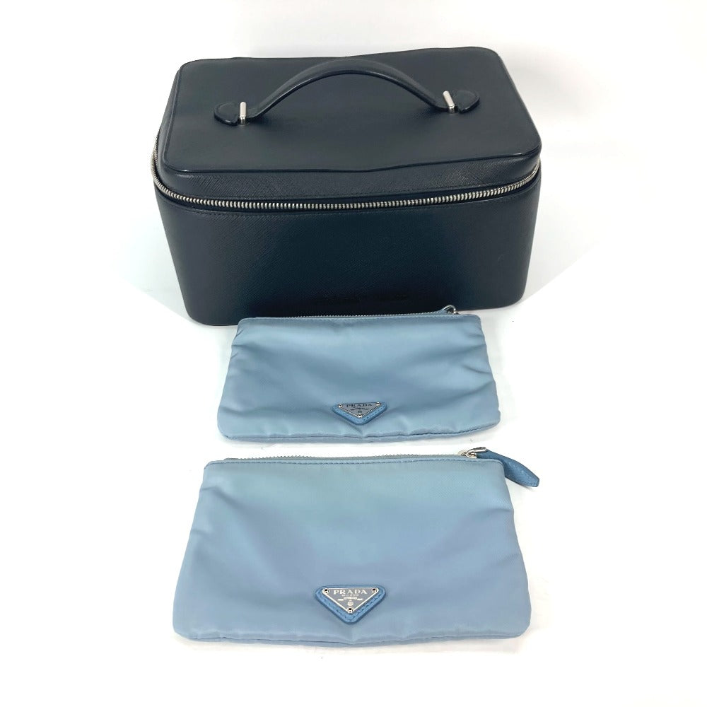 PRADA Handbag 1NJ003 saffiano leather black Bags, makeup boxes, makeup pouches Vanity bag Women Used Authentic