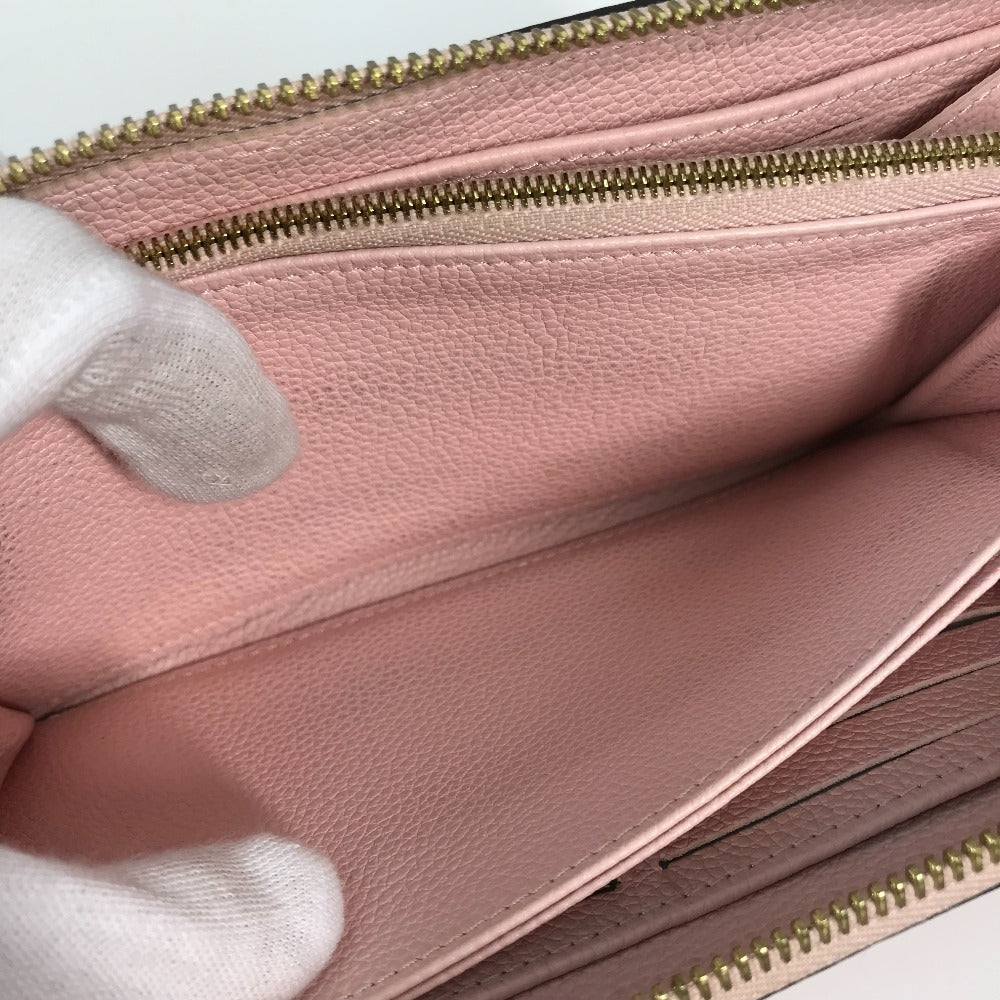 LOUIS VUITTON Long Wallet Purse M80403 Monogram Ann Platt Leather pink Monogram Empreinte by the Pool Zippy wallet mens Used Authentic