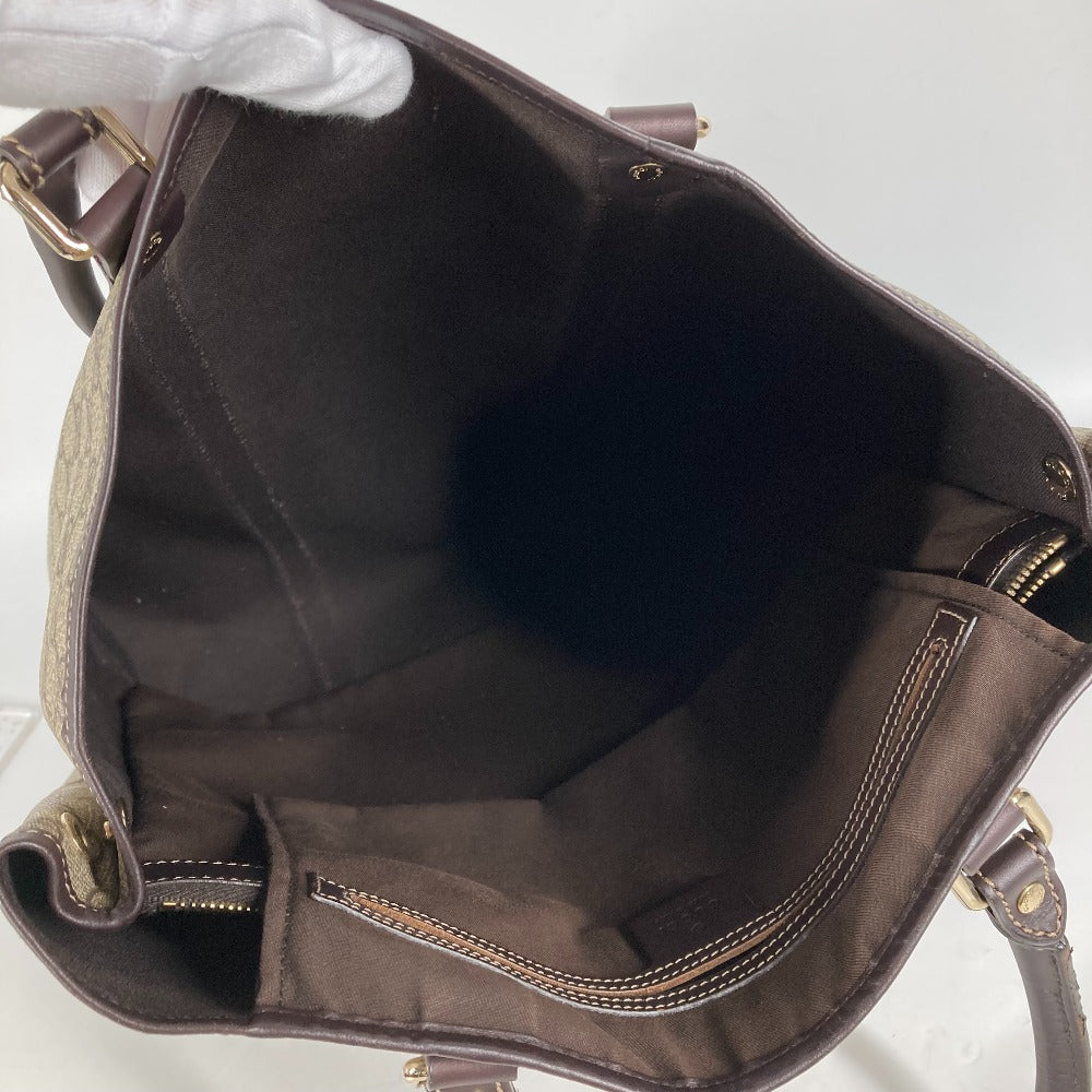 GUCCI Shoulder Bag 228668 PVC / Leather beige GG plus vertical mens Used Authentic