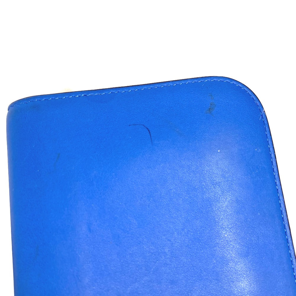Dior Long Wallet Purse leather blue Long wallet Bijou rhinestone
