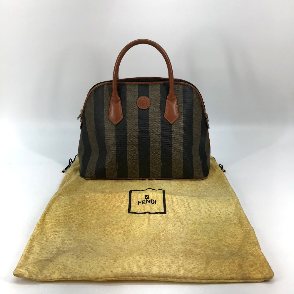 FENDI Handbag PVC / Leather Brown x khaki Alma type Pecan